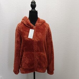 Warm Teddy Jacket in Rich Rust